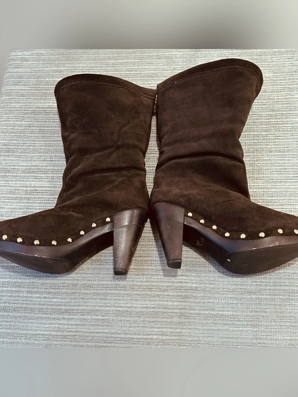 Michael Kors Parker Convertible Suede Fur Clog Boots Mid-Calf / Ankle Brown 8M